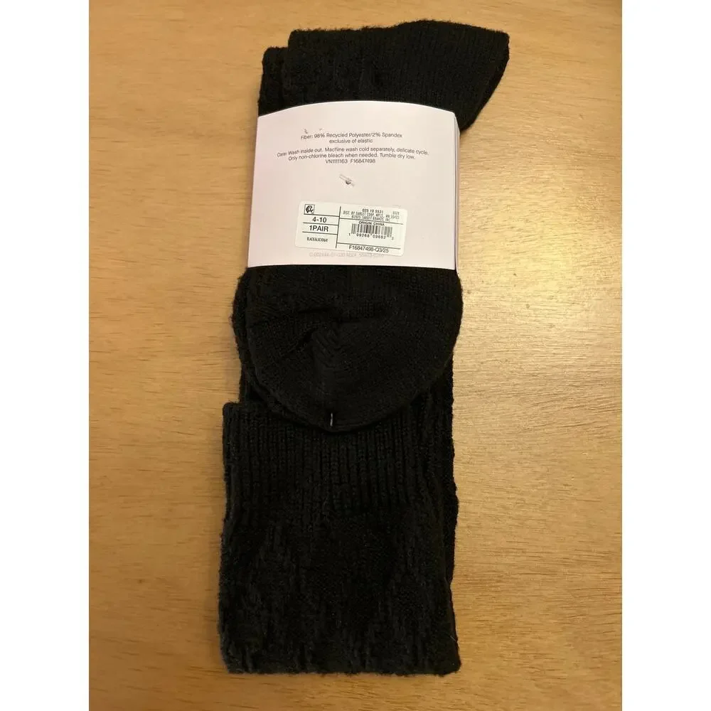New Women's Auden Knee High Boot Socks Super soft Black Shoe size 4-10